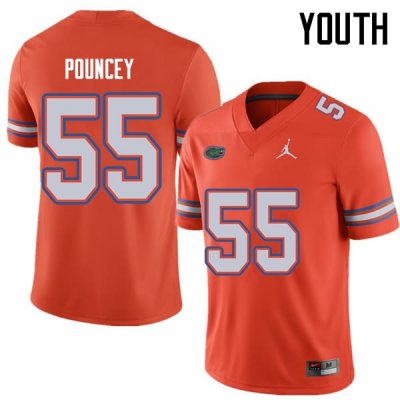 Youth Florida Gators #55 Mike Pouncey NCAA Jordan Brand Orange Authentic Stitched College Football Jersey WBO5362NE